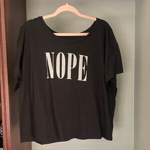 Torrid Black Crop Top with 'NOPE' Graphic
